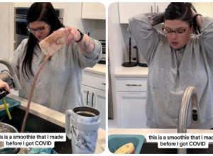 Žena čisti kuhinju