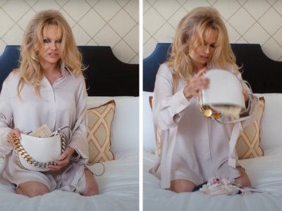 Pamela Anderson pokazala šta sve nosi u TORBICI: Izvukla je ovu NEPRIKLADNU stvar i stavila je na glavu (VIDEO)
