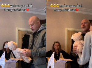 Reakcija čoveka je sve rasplakala: Više NIKADA se neće odvojiti od božićnog poklona koji je dobio od DECE