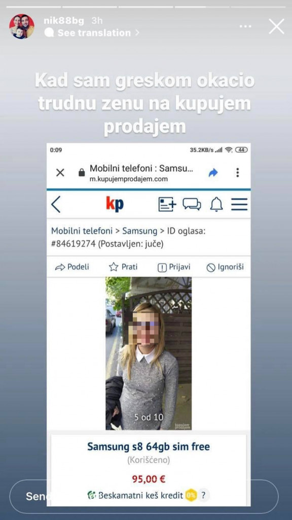 UMESTO TELEFONA "OKAČIO" TRUDNU ŽENU NA OGLAS: Ovaj Beograđanin stavio je čak i njenu cenu! (FOTO)