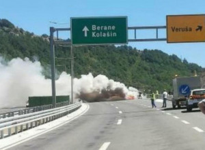 ČAS PRE: Zapalio se automobil na novom auto-putu