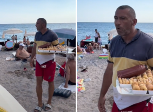 Ako ti je para ŽAO, što si ti na more DOŠAO? Prodavac KROFNICA u Crnoj Gori postao HIT na internetu, ceo Balkan priča o njegovom nastupu (VIDEO)