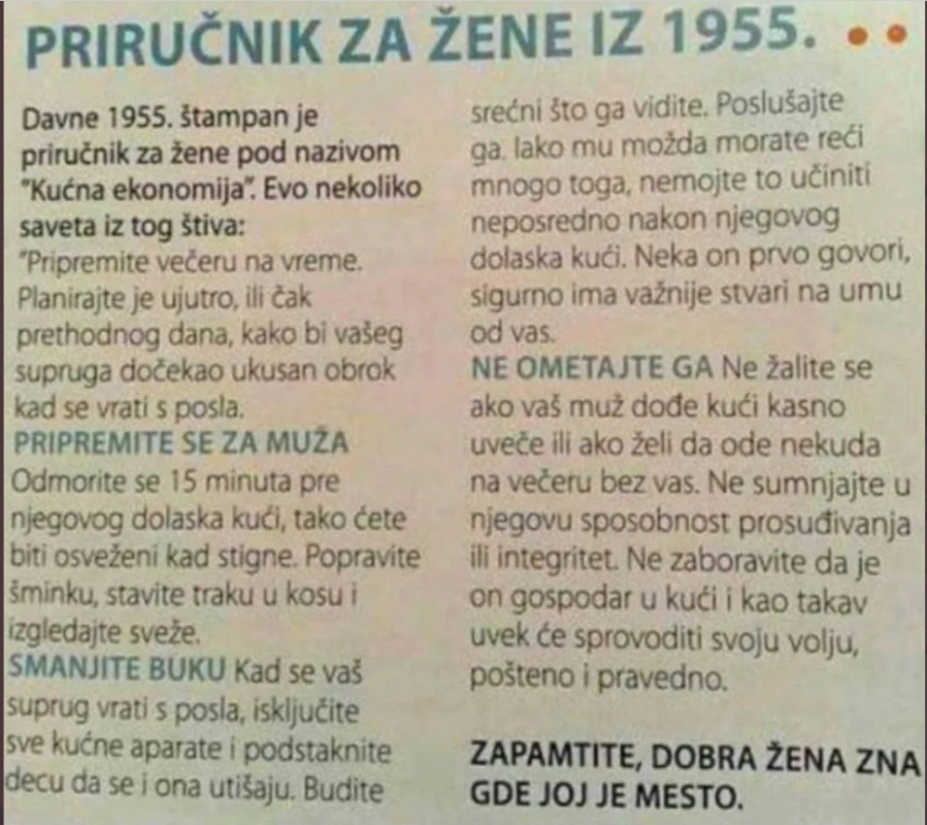 Budi moja ŽIVA LUTKA: Priručnik za ŽENE kako da UDOVOLJE MUŽU podigao OGROMNU PRAŠINU, a jedna rečenica ja napravila POTPUNI HAOS