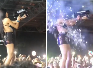 Stravična NESREĆA na nastupu: Ispalila je sebi konfete u facu, pa završila u bolnici, a ovo su posledice (VIDEO)