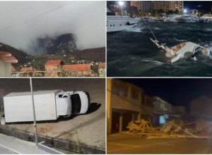 OLUJNA BURA I NA CRNOGORSKOM PRIMORJU: Snažan vetar čupao stabla i obarao rasvetu! Deo zaliva bez struje (VIDEO/FOTO)