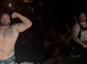 "BRŽI OTUD N`O OD`VUD": Ilijaški hulk krenuo da zapliva u ledenoj reci, ali se brzo predomislio (VIDEO)
