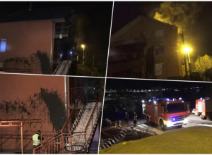 KUĆA MASOVNOG UBICE SA CETINJA U PLAMENU: Vatra zahvatila sve spratove (VIDEO)