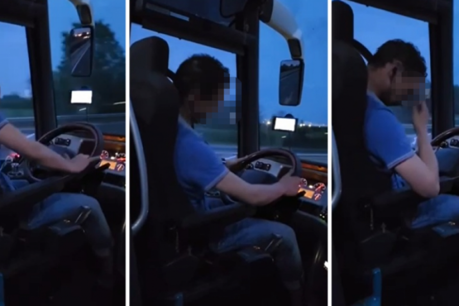 JEZIV SNIMAK HRVATSKOG VOZAČA: Deluje drogirano i izvodi neartikulisane pokrete, relaciju koja se prelazi za TRI vozio ŠEST sati(VIDEO)