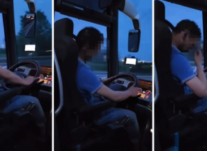 JEZIV SNIMAK HRVATSKOG VOZAČA: Deluje drogirano i izvodi neartikulisane pokrete, relaciju koja se prelazi za TRI vozio ŠEST sati(VIDEO)