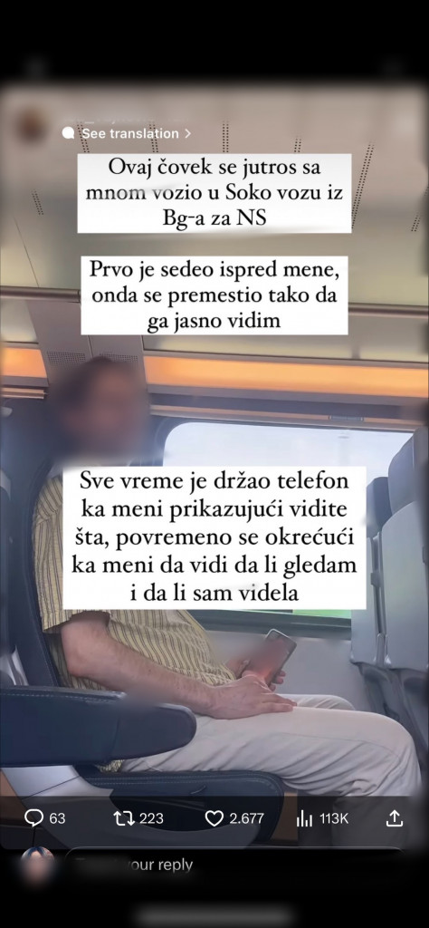 Tea je vozom krenula u Novi Sad: Nepoznati muškarac je uznemiravao vulgarnostima, ona sve to objavila i krenuo je još gori pakao