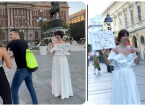 "Ti si luda": Milena je prošetala centrom Beograda u venčanici tražeći muža, a reakcije su urnebesne