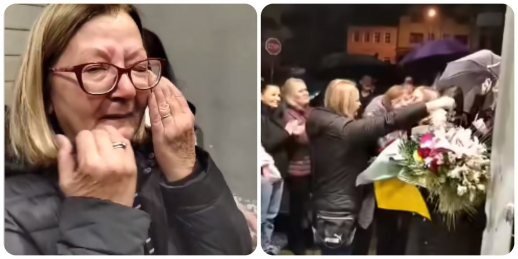 Trubači, cveće i zagrljaji: Anđa iz Užica uplakana otišla u penziju, nije ni sanjala kakav će joj ispraćaj prirediti kolege